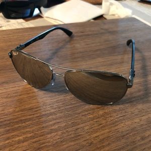 Ray-Ban Polarized Gunmetal Carbon Fiber Aviators